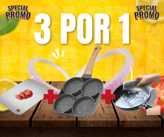 🧑‍🍳 Combo de Cocina 3 en 1: ¡Cocina más fácil, rápido y limpio!