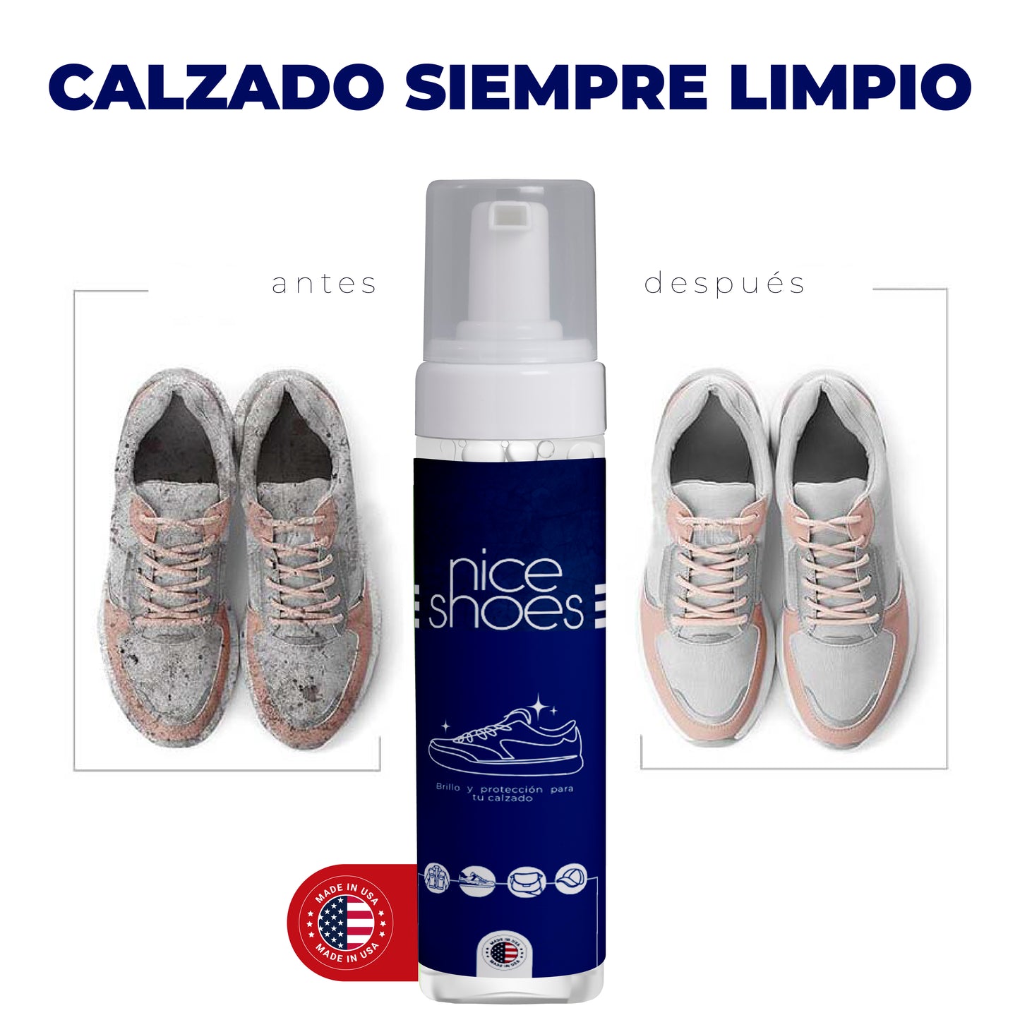 LIMPIADOR ULTRARAPIDO NICE SHOES+ENVIO GRATIS