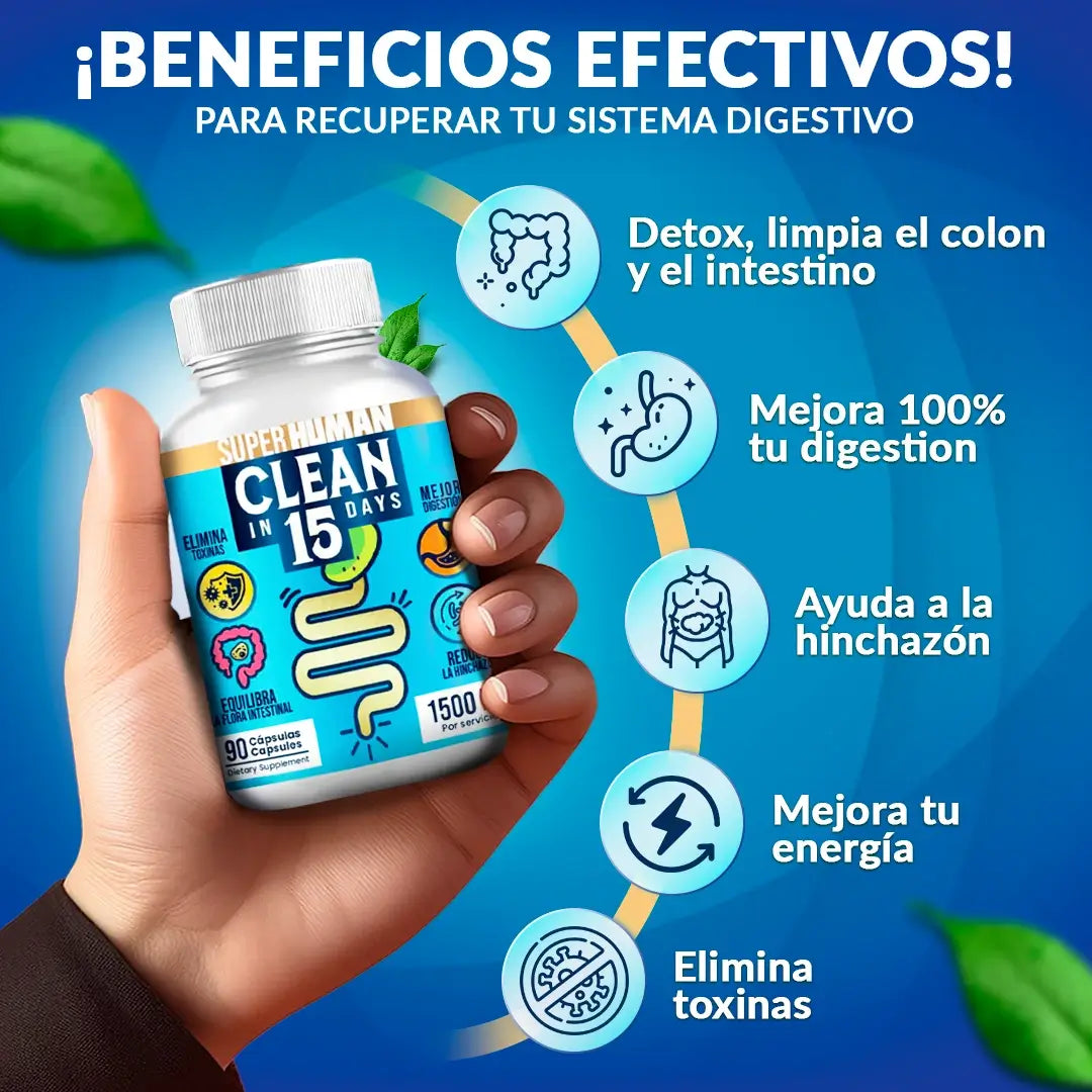 Clean15™ Limpieza Completa Estomacal en 15 días - SuperHuman™ PG