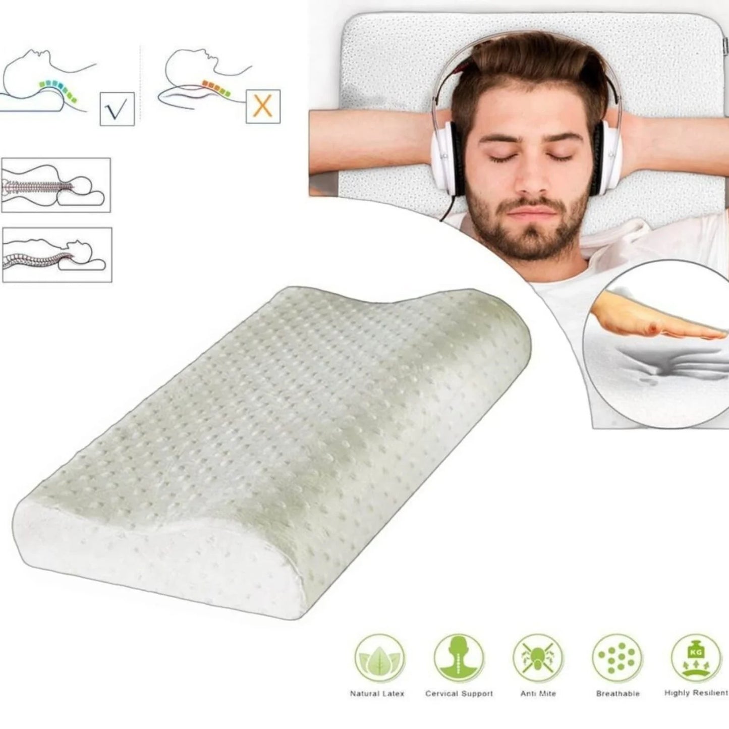 Almohada Ortopédica Ergonómica de Espuma Viscoelástica+ENVIO GRATIS