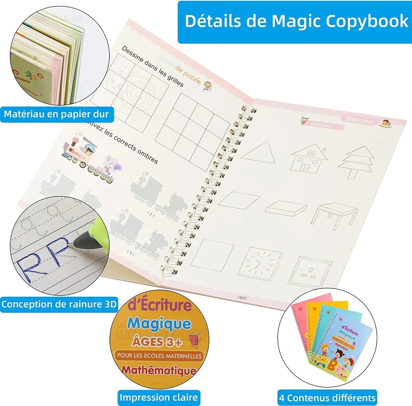 Set Cuadernos Mágicos (4 Cuadernos + 10 Lapiceros Mágicos)